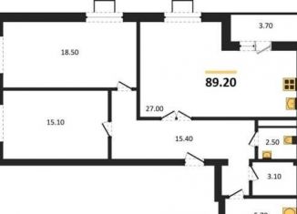 Продажа двухкомнатной квартиры, 89.2 м2, Воронеж, улица Пескова, 10