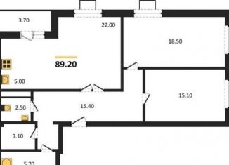 2-ком. квартира на продажу, 89.2 м2, Воронеж, улица Пескова, 10