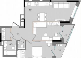 Продаю квартиру со свободной планировкой, 73.6 м2, Удмуртия