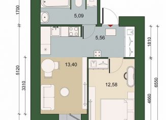Продаю однокомнатную квартиру, 38.2 м2, городской посёлок Новоселье, Адмиралтейская улица, 6, ЖК Уютный