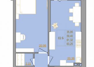 Продам двухкомнатную квартиру, 63.6 м2, Ростов-на-Дону