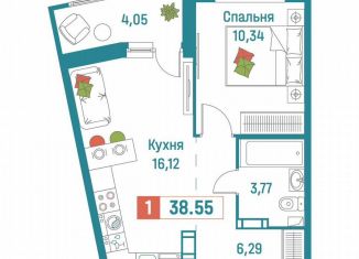 Продажа 1-ком. квартиры, 38.6 м2, Мурино, ЖК Графика