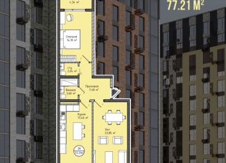 Продаю 2-ком. квартиру, 77 м2, Махачкала, проспект Насрутдинова, 156, Ленинский внутригородской район