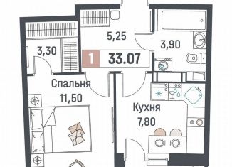 Продажа 1-ком. квартиры, 33.1 м2, Мурино, ЖК Авиатор