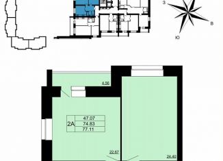Продается 2-ком. квартира, 77.1 м2, Владимир, улица Родионовка, 6