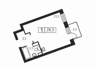 Квартира на продажу студия, 28.3 м2, деревня Скотное, Вересковая улица, 3к1