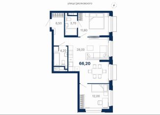 Продам 2-ком. квартиру, 66.2 м2, Екатеринбург, Ленинский район