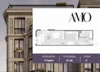 Продаю квартиру студию, 37.4 м2, Санкт-Петербург, метро Горный институт, 12-я линия Васильевского острова, 41к2