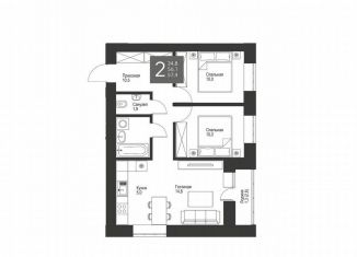 Продажа 2-комнатной квартиры, 57.4 м2, Татарстан, улица Гафиатуллина, 60