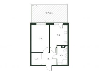 Продам 1-ком. квартиру, 40.5 м2, деревня Лобаново