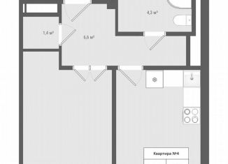 Однокомнатная квартира на продажу, 39 м2, деревня Яковлево, ЖК Яковлево, к12
