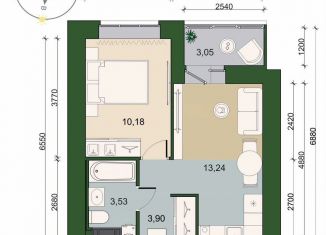 Продажа 1-комнатной квартиры, 32.4 м2, городской посёлок Новоселье, Адмиралтейская улица, 6, ЖК Уютный