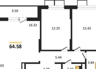 Продам 2-ком. квартиру, 64.6 м2, Воронеж, проспект Труда, 117