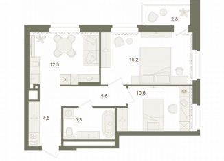Продажа 2-комнатной квартиры, 55.9 м2, Республика Башкортостан