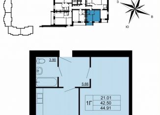 Продаю 1-ком. квартиру, 44.9 м2, Владимир, улица Родионовка, 6