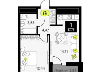 Продаю однокомнатную квартиру, 37.8 м2, Тюмень