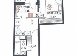Продается 1-комнатная квартира, 30.4 м2, Мурино, ЖК Авиатор