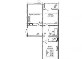 Продается 2-ком. квартира, 66.4 м2, Воронеж