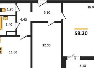 Продам 2-ком. квартиру, 58.2 м2, Воронеж