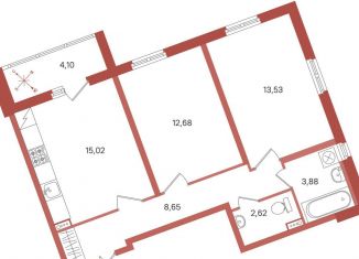 Продажа 2-комнатной квартиры, 58.4 м2, Сертолово