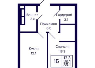 1-ком. квартира на продажу, 39.1 м2, Новосибирск, метро Берёзовая роща, улица Грибоедова, с1