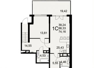 Продаю однокомнатную квартиру, 74.2 м2, Тула, улица Коминтерна, 44