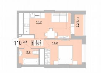 1-ком. квартира на продажу, 33 м2, Екатеринбург, Верх-Исетский район, Черкасская улица, 5к3