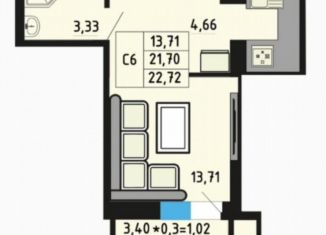 Квартира на продажу студия, 23 м2, Ростов-на-Дону, ЖК Город у Реки, улица 23-я Линия, 54с4