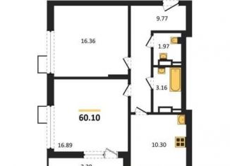 Продаю 2-комнатную квартиру, 60.1 м2, Воронеж, проспект Труда, 117