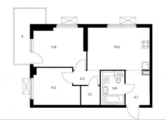 2-ком. квартира на продажу, 51.3 м2, Москва, САО, ЖК Большая Академическая 85, к3.4