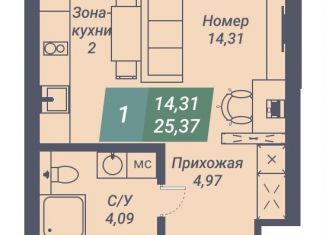 Продажа квартиры студии, 25.4 м2, Новосибирск, Заельцовский район, Светлановская улица, 46/1