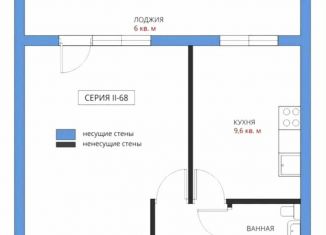 Однокомнатная квартира на продажу, 35.4 м2, Москва, улица Молдагуловой, 12к3, ВАО