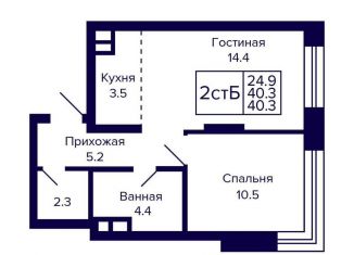 Продам 2-ком. квартиру, 40.3 м2, Новосибирск, метро Золотая Нива, улица Грибоедова, с1