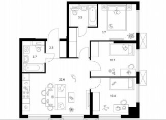 Продам 3-ком. квартиру, 66.3 м2, Котельники