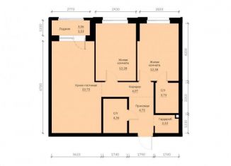 2-комнатная квартира на продажу, 68 м2, Екатеринбург, Орджоникидзевский район