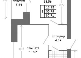 Продаю 1-ком. квартиру, 39.6 м2, Ярославль, 3-я Больничная улица