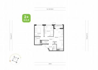 Продажа 2-комнатной квартиры, 64.8 м2, Татарстан