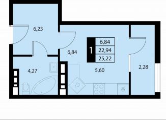 Продается квартира студия, 25.2 м2, посёлок городского типа Партенит, Санаторная улица
