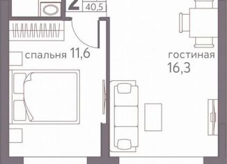 Продаю 2-комнатную квартиру, 40.5 м2, Пермь
