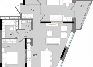 Продается квартира со свободной планировкой, 75.4 м2, Удмуртия