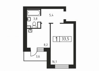 Продается 1-ком. квартира, 33.5 м2, деревня Скотное, Вересковая улица, 3к2