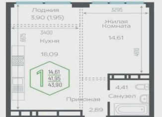 Продаю однокомнатную квартиру, 42 м2, Краснодар, микрорайон Черемушки, Обрывная улица, 132/1к3