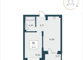 Продам 1-комнатную квартиру, 40.9 м2, Новосибирск, метро Золотая Нива, улица Авиастроителей, 3/1