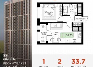 Продам 1-комнатную квартиру, 33.7 м2, Тула, Зареченский территориальный округ