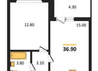 Однокомнатная квартира на продажу, 36.9 м2, Воронеж