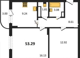 Продажа 2-комнатной квартиры, 53.3 м2, Воронеж