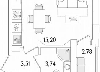 Квартира на продажу студия, 23.8 м2, Санкт-Петербург, Фрунзенский район