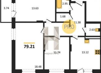 3-ком. квартира на продажу, 79.2 м2, Воронеж, Покровская улица, 19