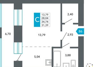 Продаю квартиру студию, 31.4 м2, Чита, Нерчинско-Заводская улица, 6/8