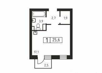 Продажа квартиры студии, 25.6 м2, деревня Скотное, Вересковая улица, 1к2